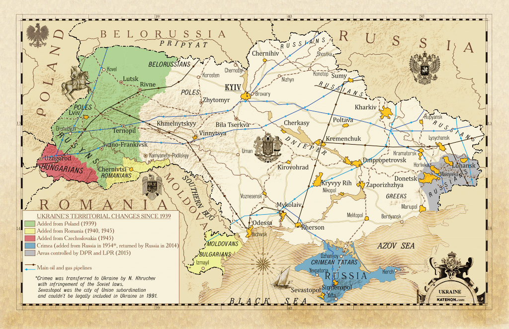 Cambios territoriales en Ucrania desde 1939