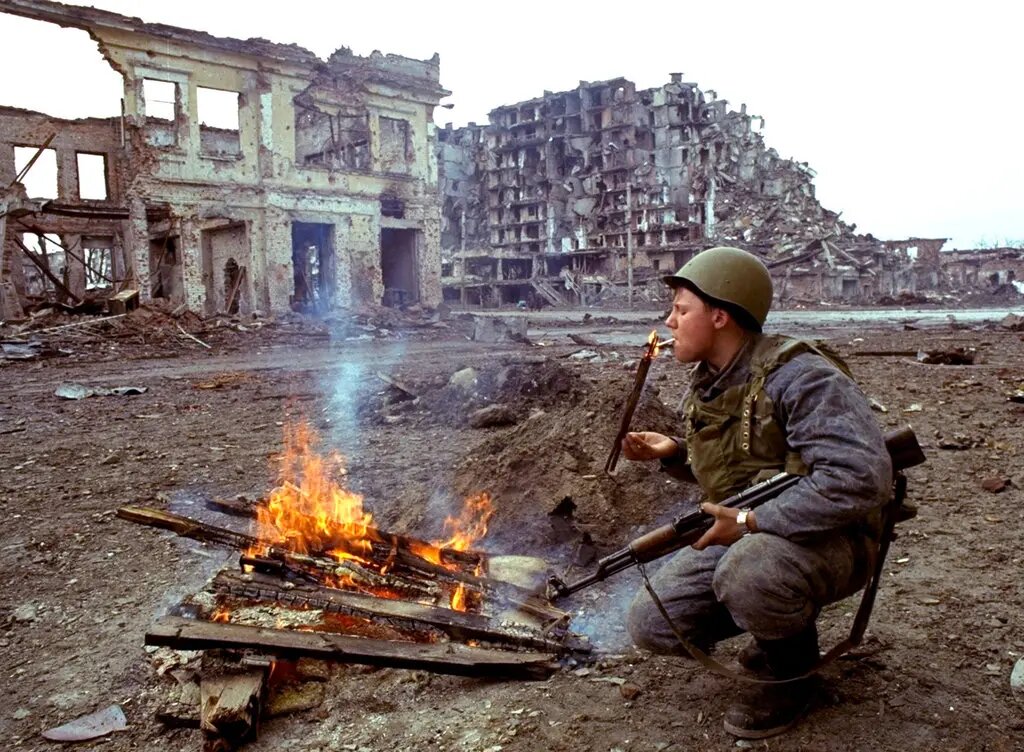 Soldado Ruso en Grozni, 19 de marzo de 1995